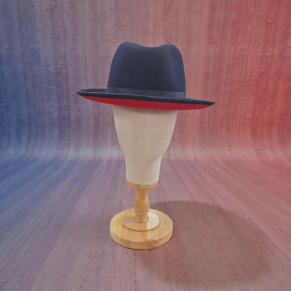 MEN'S BRUNO CAPELO PRINCETON 2.5" SNAP BRIM RED BOTTOM WOOL FEDORA HAT PR-305
